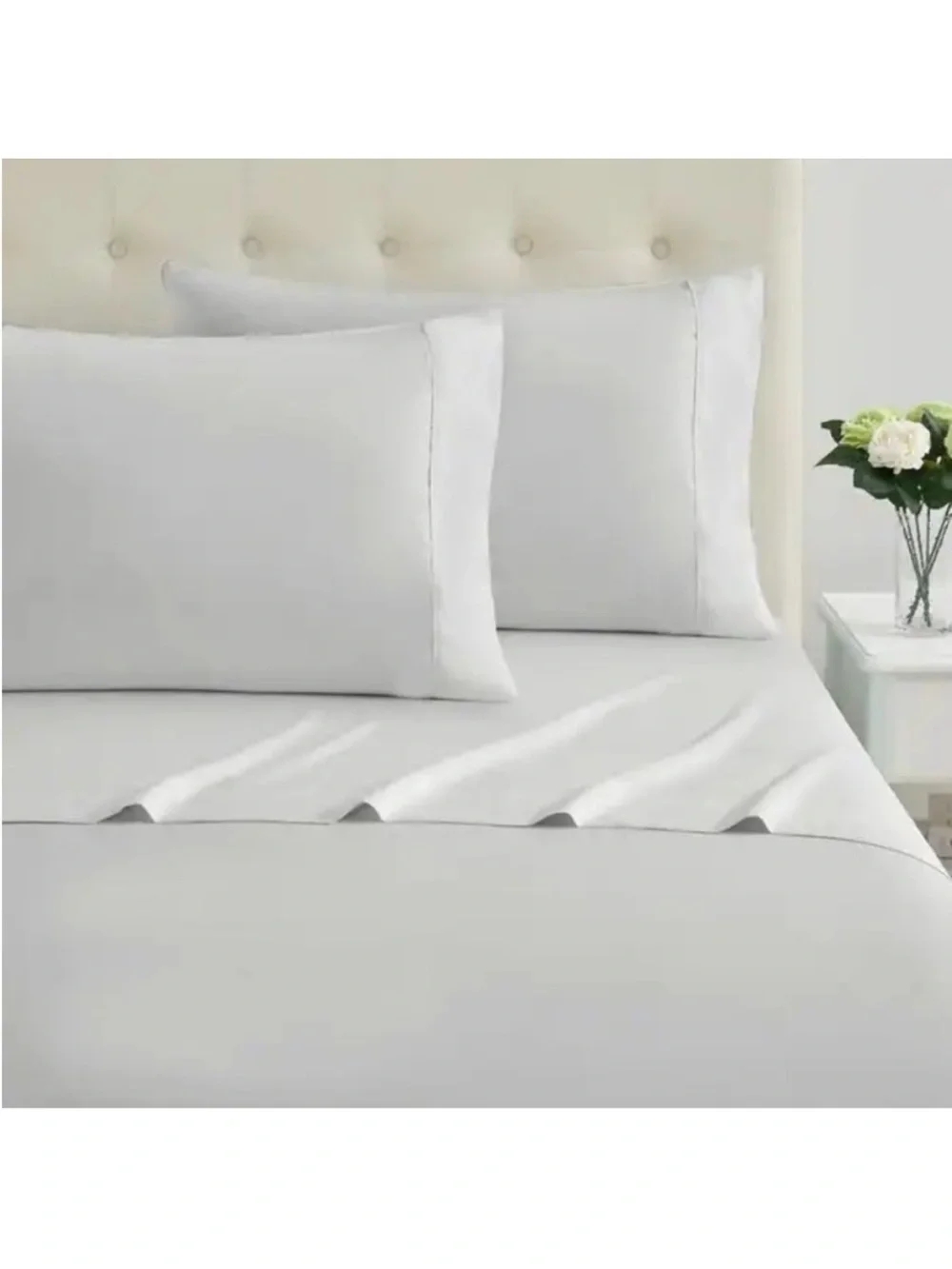 Nestwell Silky & Smooth 100% Pima Cotton Sateen Silver Twin Sheet Set